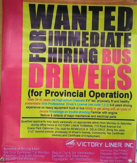 Victory Liner Inc. job openings and vacancies .